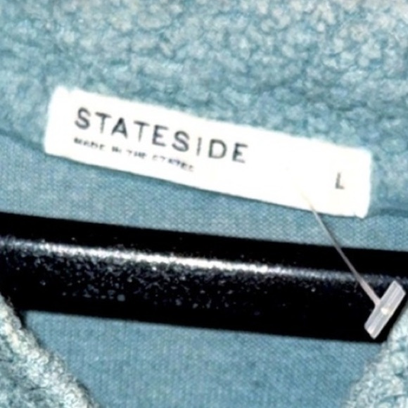 STATESIDE SHERPA BUTTON DOWN SHORT SLEEVE SHIRT Large teal blue NEW - Picture 4 of 4